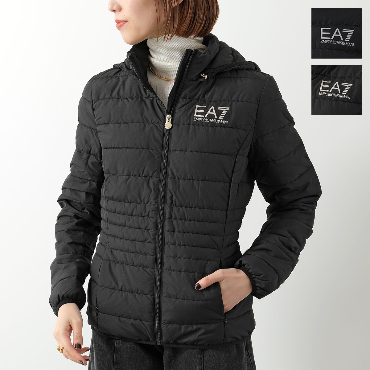 EA7 EMPORIO ARMANI エアセッテ エンポリオアルマーニ ジャケット 8NTB23 TNF8Z レディース 中綿 フード付 パッカブル ロゴ カラー2色 22,453円