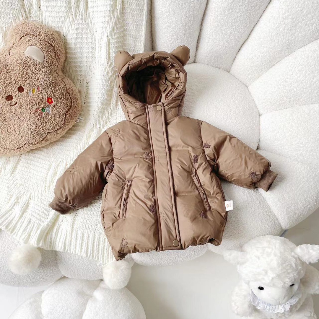 DW 239739冬の子供用ダウンジャケット新国標90白アヒル毛の赤ちゃん用フードコート