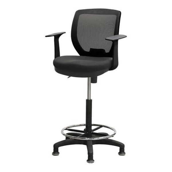 Netforce CRH-1TAFL-W-BK ブラック CORE ハイチェア 固定脚 T肘付き メーカー直送