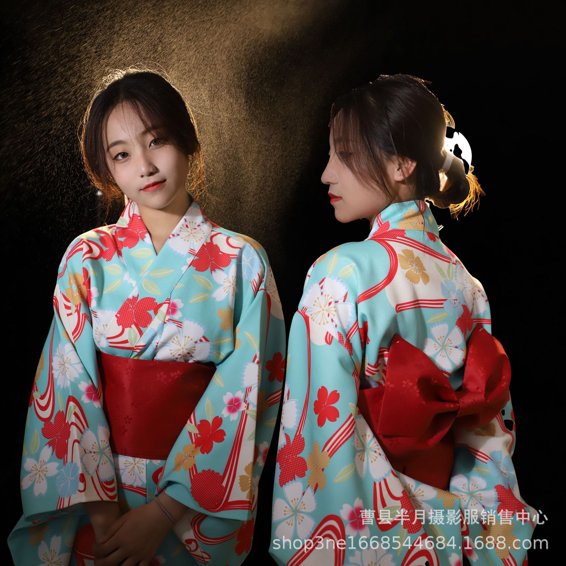 日本伝統着物浴衣 浴衣 着物女性写真服フォーマル伝統的なレトロスタイル改良ドレス日本の椿着物