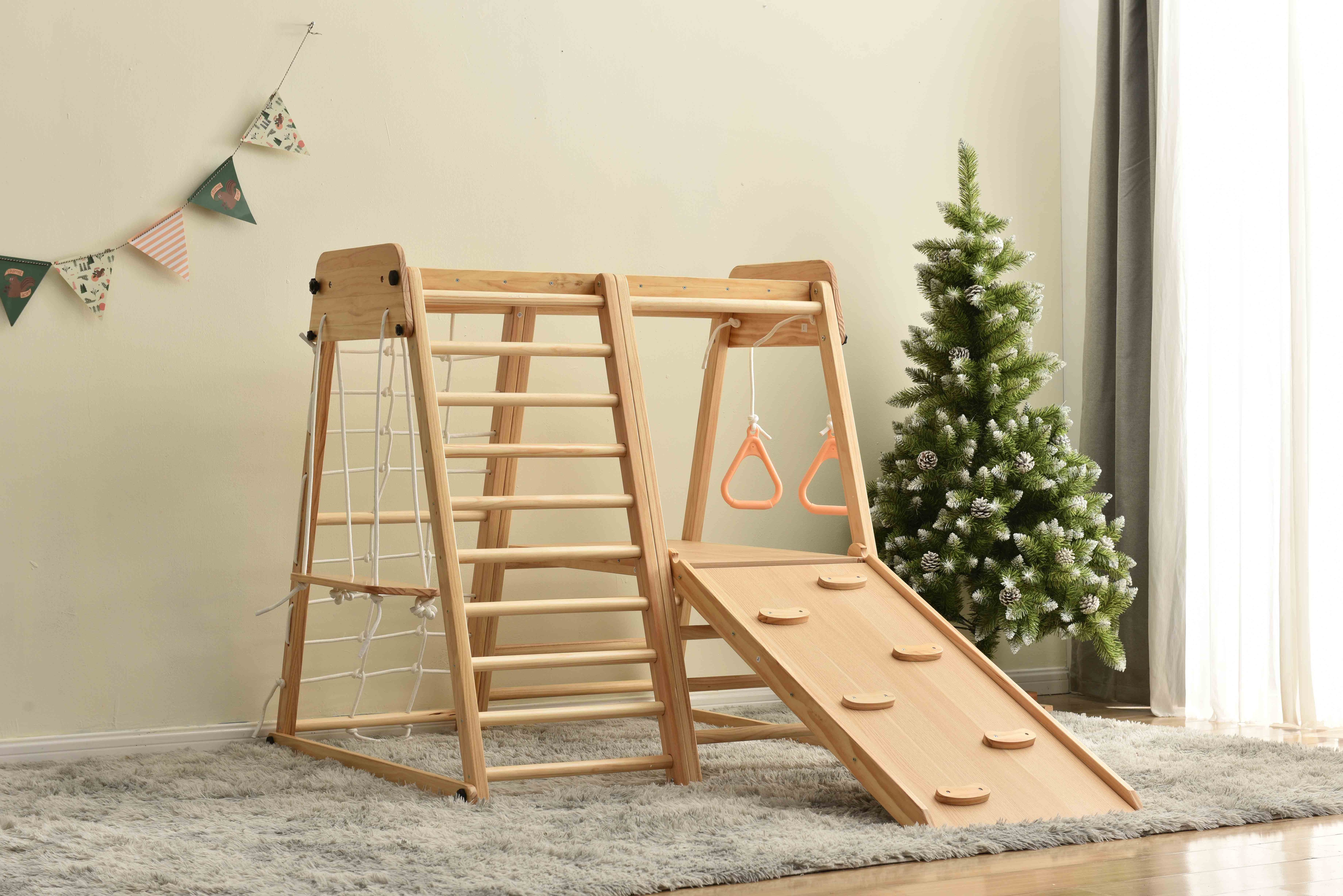 国内即日発送!ジャングルジム 折りたたみ 滑り台 室内 木製 大型遊具 天然木 家庭用 子供 キッズ プレゼント おもちゃ