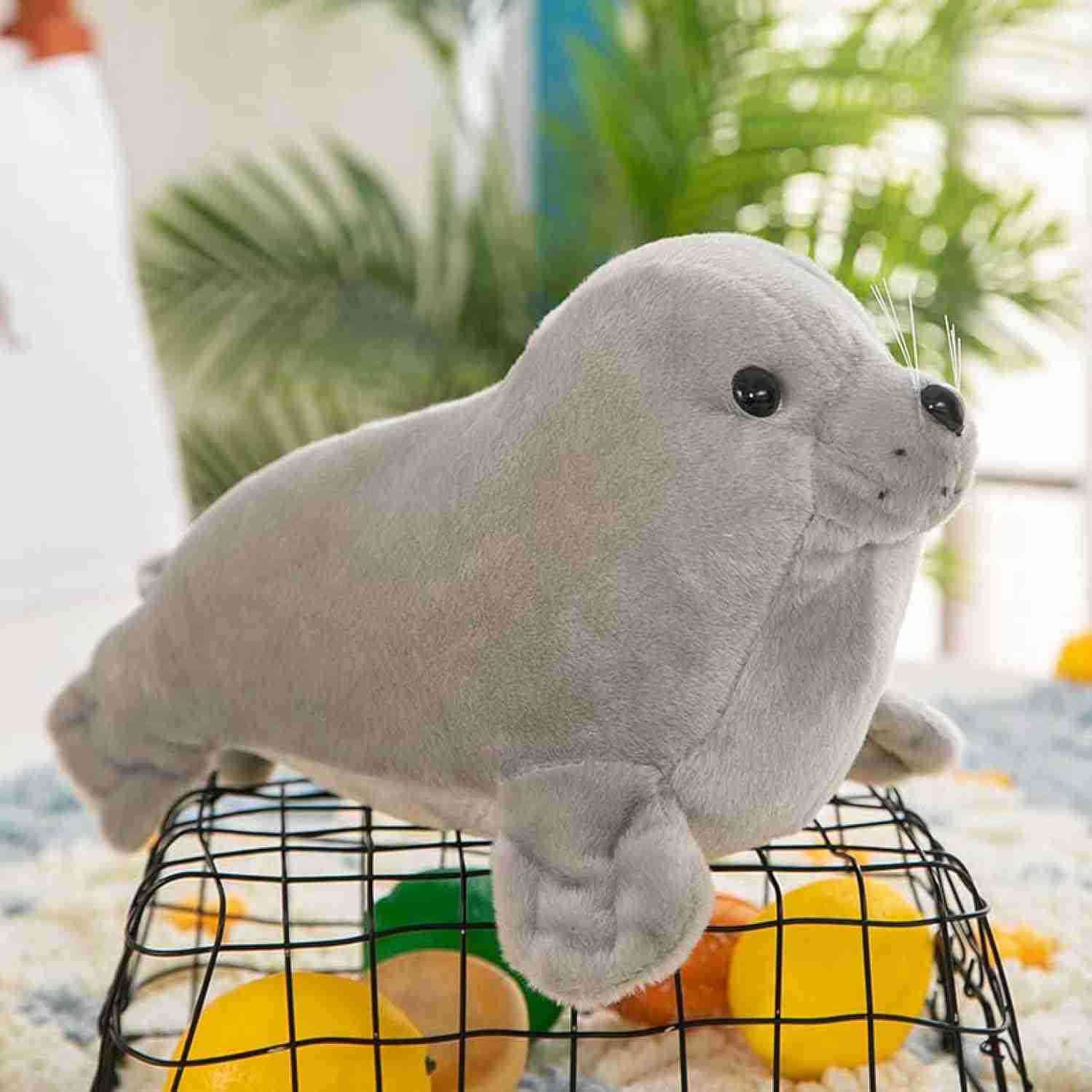 アザラシ ぬいぐるみ おおあご 抱き枕 キョウリュウ お誕生日プレゼント リアル アザラシ 大きい 可愛い 動物ぬいぐるみ グレー 彼氏 23cm ギフト 贈り物 男の子 店飾り おもちゃ