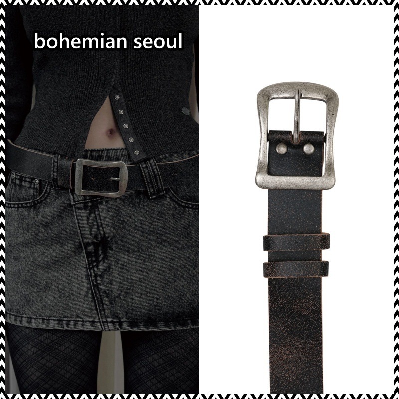 bohemian seoul VEGETABLE LEATHER ANTIQUE BELT