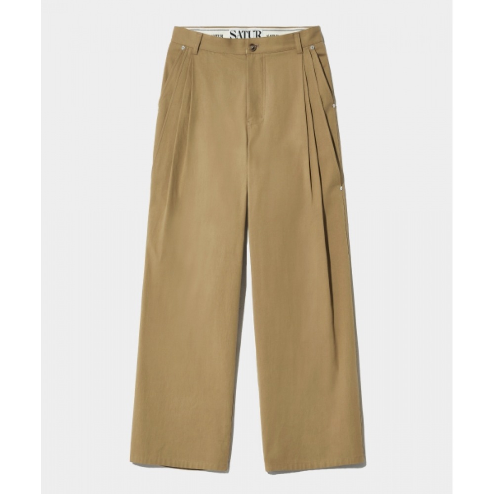 SATUR ビニャーレスツータックワイドチノパンツクラシックベージュ
