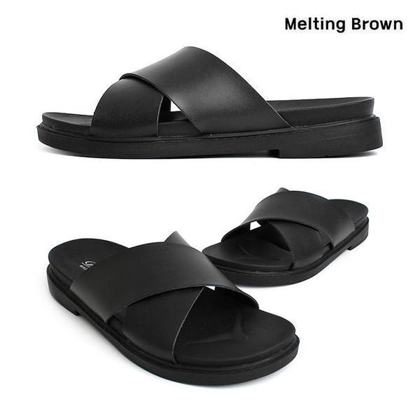 男性カジュアル牛革ストラップスリッパオフィスシューズ