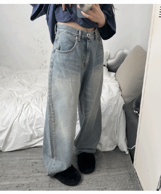 balloon boy washing wide denim pants 4,738円