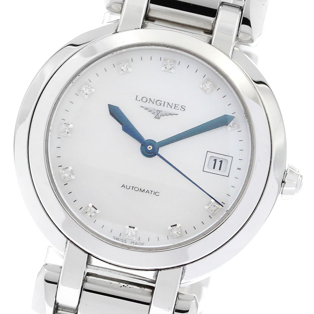 ロンジン LONGINES L8.113.4 プリマルナ デイト 11Pダイヤ 自動巻き レディース _893823【中古】