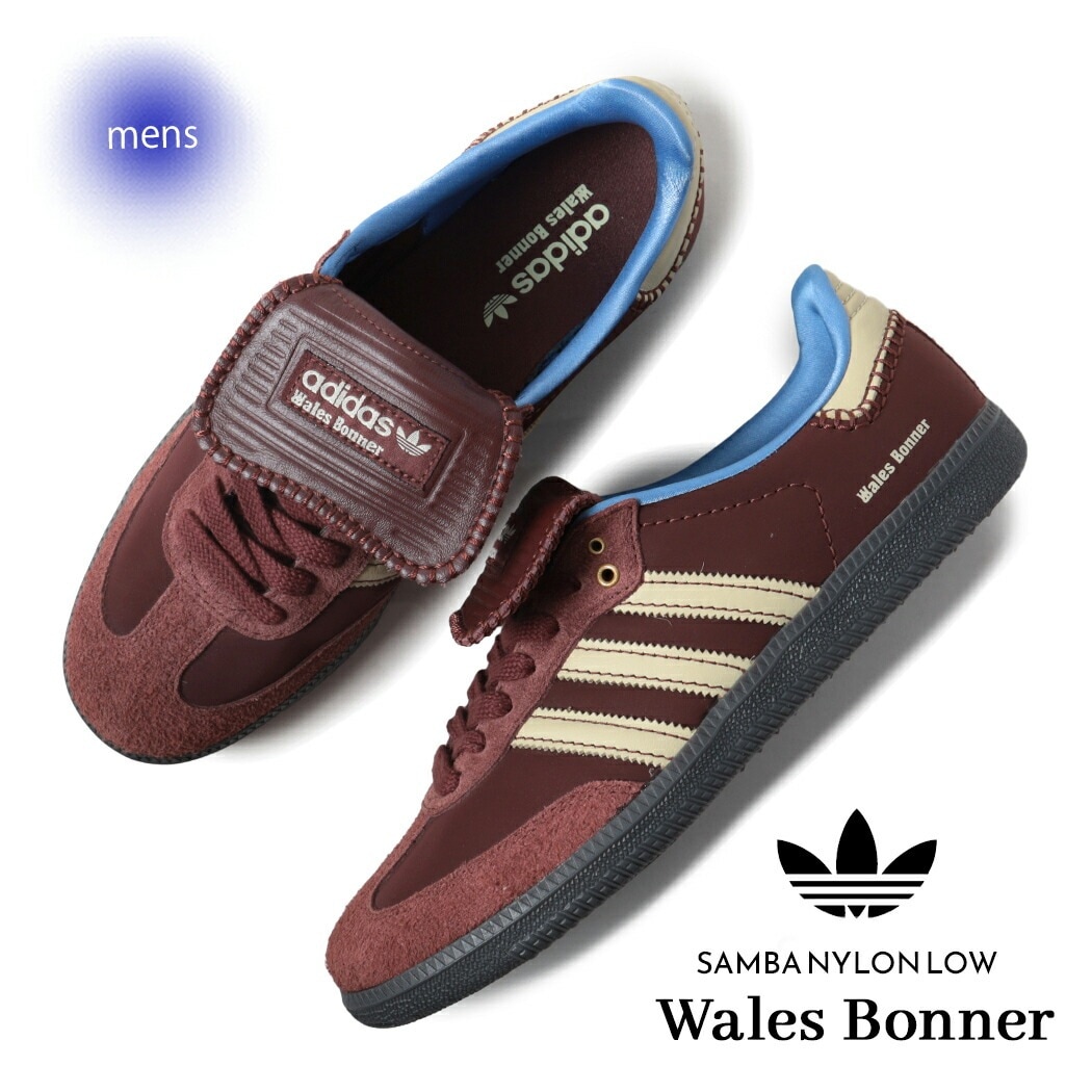adidas アディダス × Wales Bonner サンバ スニーカー SAMBA Nylon Low FOX BROWN/SANDY BEIGE/LUCKY BLUE ( 茶色 メンズ IE05