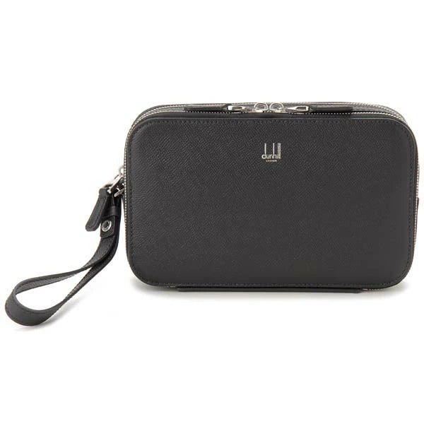 dunhill 19F3900CA001 CADOGAN ダンヒル カドガン クラッチバッグ・セカンドバッグ 型押カーフレザー ブラック×シルバー