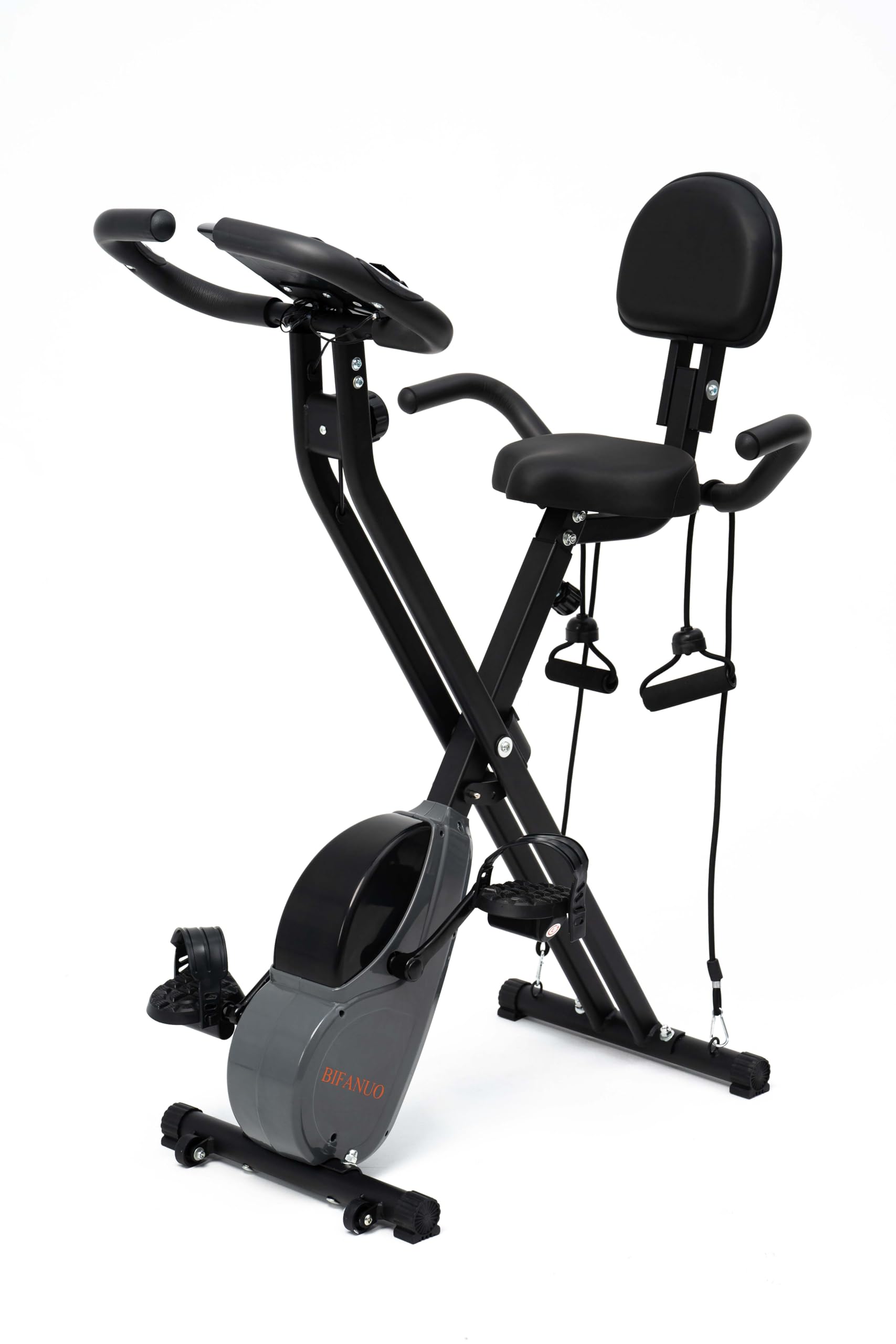 Bifanuo エアロバイク 室内 折りたたみ式 マグネット式8段階負荷調節 静音 フィットネスバイク 表示メーター付き ダイエット 有酸素運動 エクササイズバイク 軽量 家庭用 エクササイズバンド付