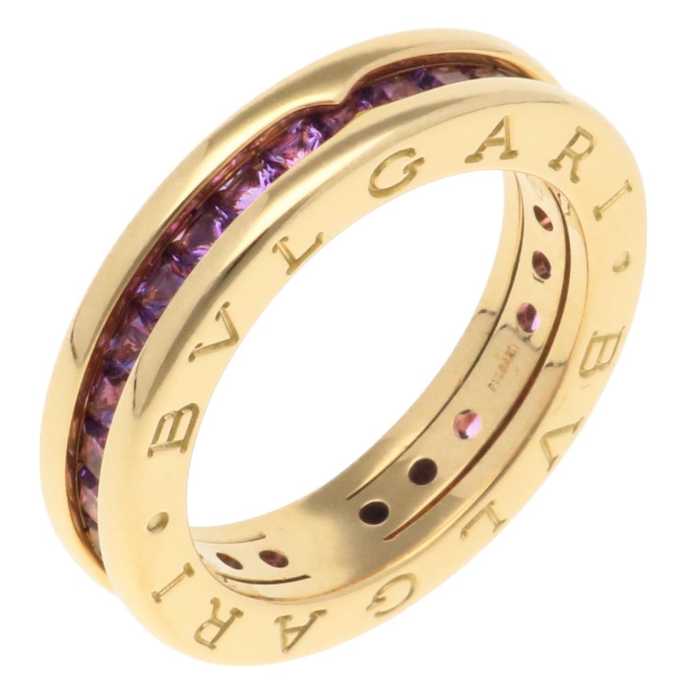 ブルガリ B-zero.1 1バンド リング 指輪 10号 18金 K18イエローゴールド ガーネット BVLGARI 中古 美品