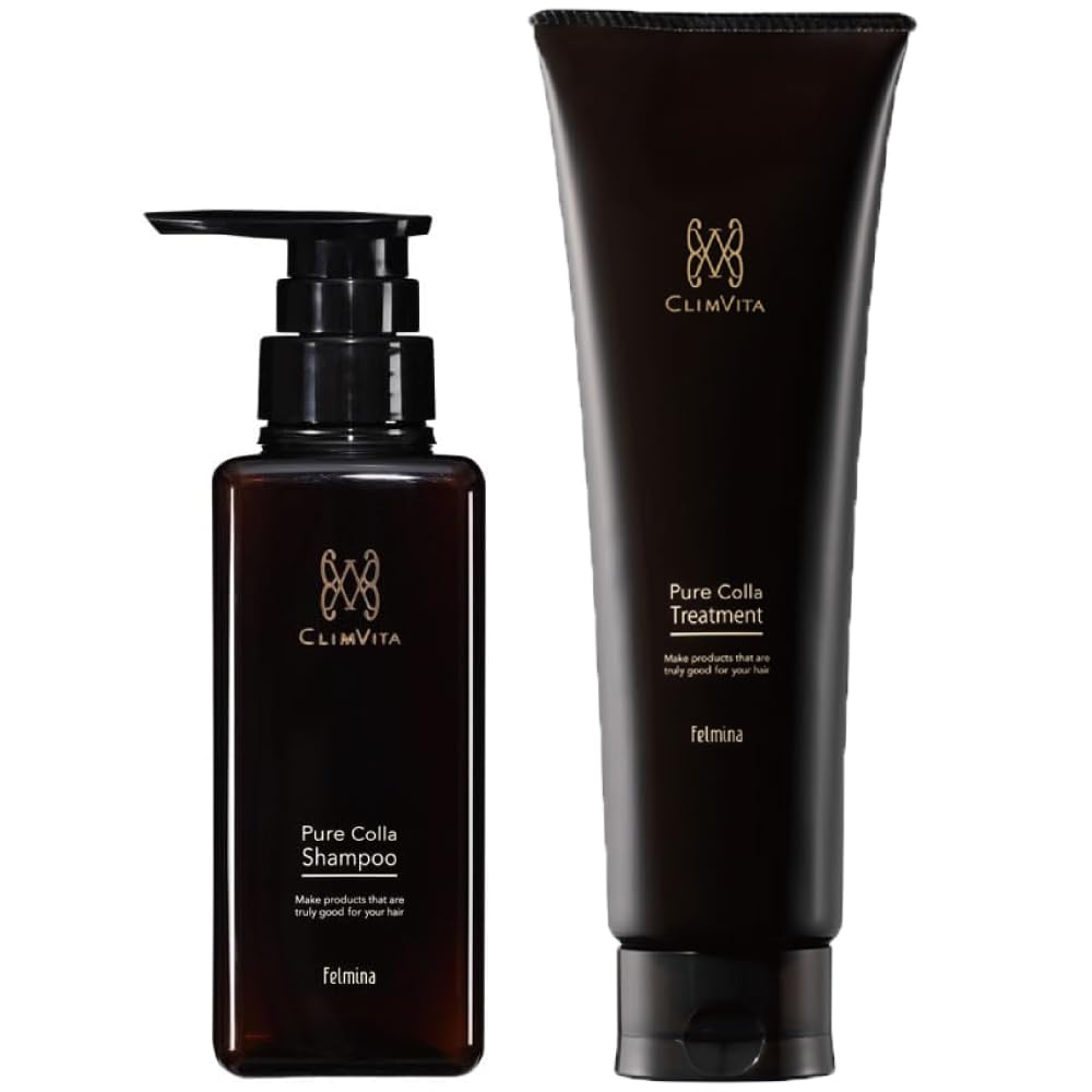 CLIMVITA(クリムヴィータ) 【主成分 コラーゲンエキス】 美容液 ノンシリコン シャンプー トリートメント セット [フルボ酸配合 バージョンアップ配合] 女性用 男性用 （シャンプー300m