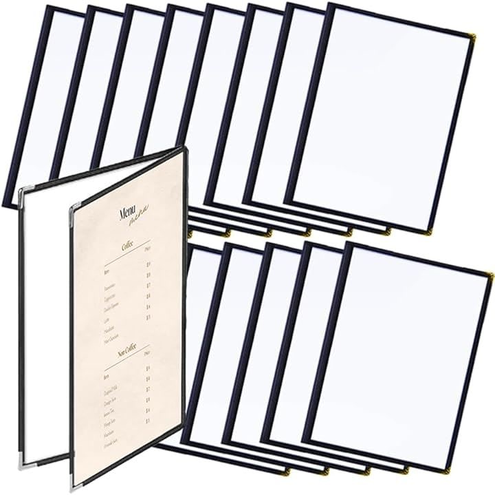メニューブック A4 メニュー表 ファイル 飲食店 カバー 黒 クリア(4ページ, 15冊)
