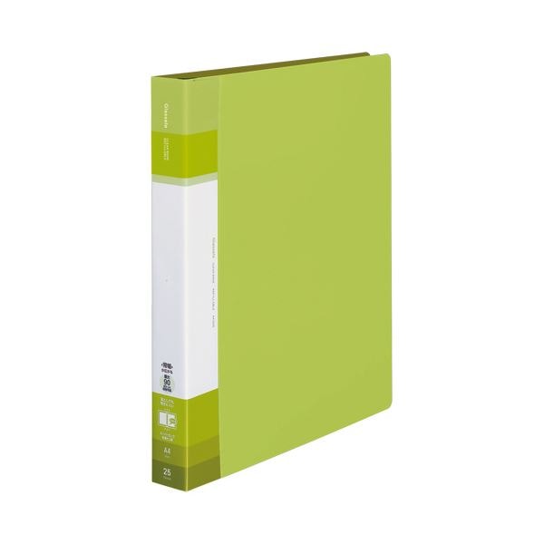 （まとめ）コクヨ クリヤーブック（Glassele） 替紙式・背ポケット A4タテ 30穴 25ポケット付属 背幅3554mm ライトグリーン ラ-GLB730LG 1冊 (×5セット)