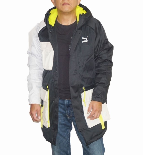 ダウンジャケット 534676 黒白 防寒 防風 耐寒 保温 アウター ヒート メンズ