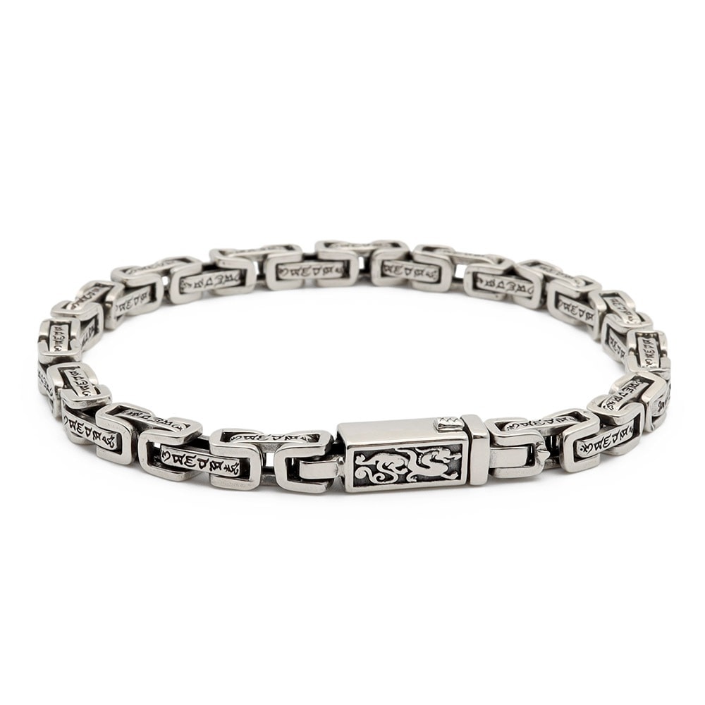 925 六字真言 チェーンブレスレット [bs181]