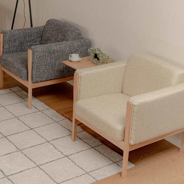 ソファ 1人掛け ソファー 北欧 おしゃれ 一人用 シンプル モダン スタイリッシュ 肘付き ひじ掛け ファブリック 木製 フレーム 布地 椅子 ダイニング カフェ