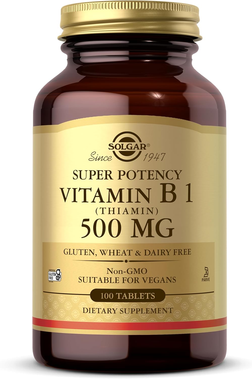 Solgar Vitamin B1 (Thiamin) 500 mg, 100 Tablets