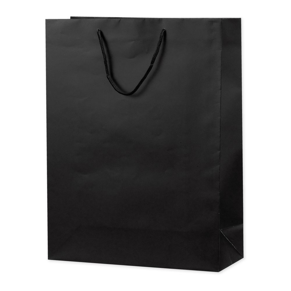 （まとめ買い）ササガワ 手提げ袋 マットブラック 幅380xマチ150x高さ500mm 1枚入 50-6721 [x10]