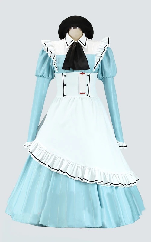 兎鞠まり コラボカフェ 衣装 帽子付き メイド服 コスプレ VTuber バーチャルYouTuber メイド服 コスプレ衣装 水色 ワンピース ショーパン セットアップ イベント パーティー 変装 仮