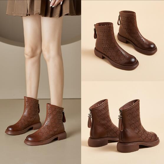 透かし彫り ブーツサンダル サマーブーツ レディース 靴 ショートブーツ アンクルブーツ グラディエーター 美脚効果 軽い 通気性 痛くない 脱げない メッシュ 透かし フラットサンダル パーティー