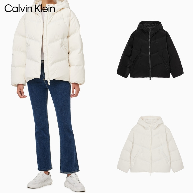 [カルバンクライン] レディース マット グロッシー ヒップカバー ラングス ダウン プッパー (2色)