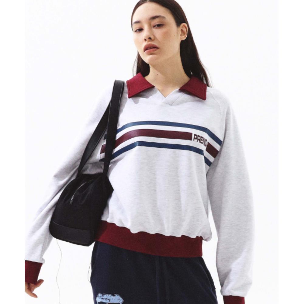 PRENDA COLORING COLLARED SWEATSHIRT HEATHER GRAY PRTFSSV