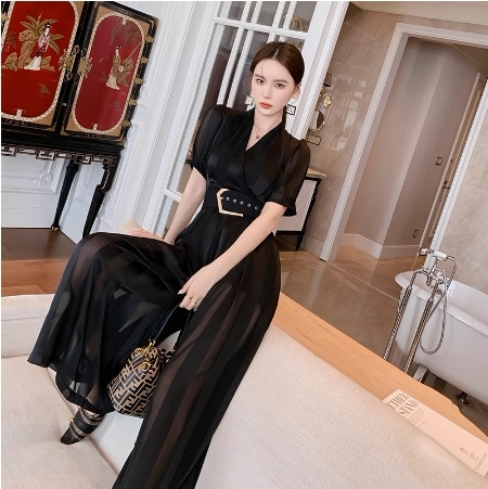 ジャンプスーツ ワイドパンツ ワイドレッグ 袖あり 半袖 Vネック カシュクール ストレート ワイド ベルト ウエストマーク 透け感 ポリエステル サテン 快適 着心地 かわいい 大人可愛い きれいめ