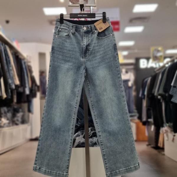 HC21 秋 女性 インバンド クロップドワイド ジーンズ NQL661 (S40933329)