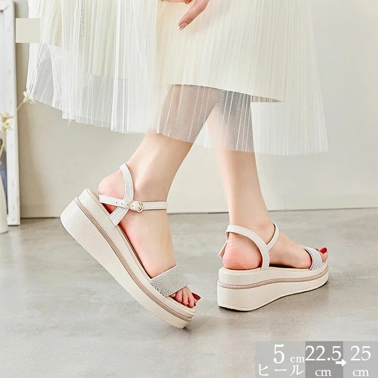 ウェッジサンダル レディース ぺたんこ 歩きやすい ヒール 痛くならない 疲れない 靴 ウェッジソール 幅広 甲高 レディース ストライプサンダル 痛くない 通勤 厚底サンダル ストラップ 旅行 オー