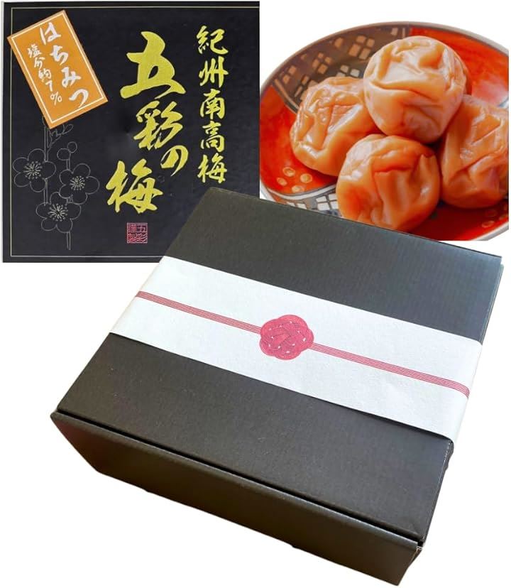 紀州南高梅 1kg/贈答用・お中元・お歳暮(塩分7％, 贈答用ラッピング付き， はちみつ)