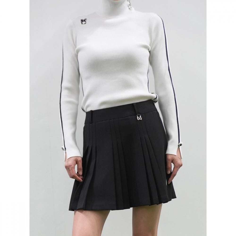 (ラックスゴルフ) ラックスゴルフグリーンクイーンレディースハイネックボタン長袖ゴルフニット GQ3A650W