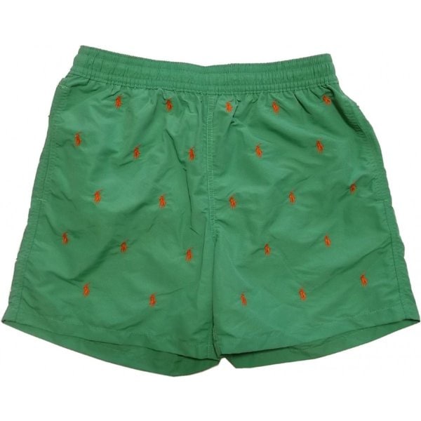 海水パンツ 水着 インナー付き 刺繍 グリーン PR6-050