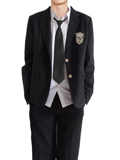 [QOOLYᅠ] 制服 コスプレ メンズ ブレザー 制服 男子 学生服 メンズ フォーマル 通学 入学式 卒業式 制服 コスプレ 衣装 イベント 仮装 DK 黒 BALCK M