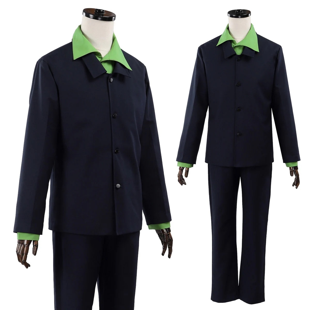 [2026 新作]HOLOUNCOSER ブルーロック 潔世一 コスプレ 衣装 私服 カジュアル 黒アウター 緑シャツ 上下セット C服 フルセット 仮装 ハロウィン アニメ