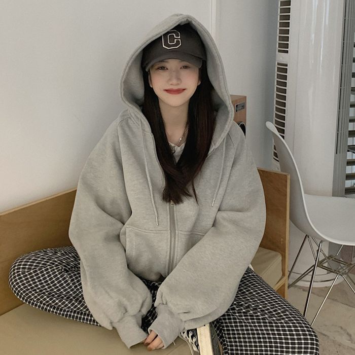 トップス パーカー 袖あり 長袖 ドロップショルダー ラグランスリーブ ジップアップ オーバーサイズ ビッグシルエット 美ライン ファスナー ポケット 伸縮性 ヴィンテージ風 フード付き カラバリ