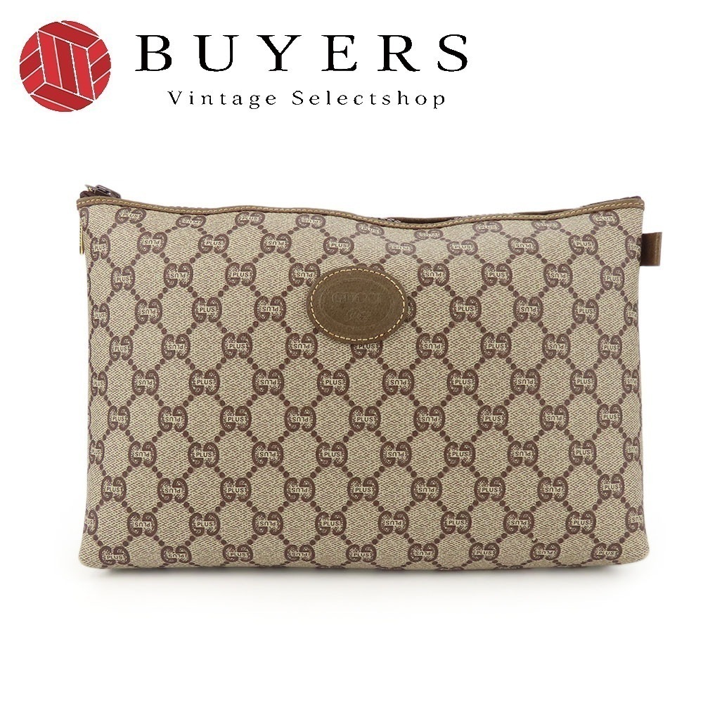 中古 セカンドバッグ GGプラス GGプラス ベージュ クラッチバッグ ポーチ レディース 女性