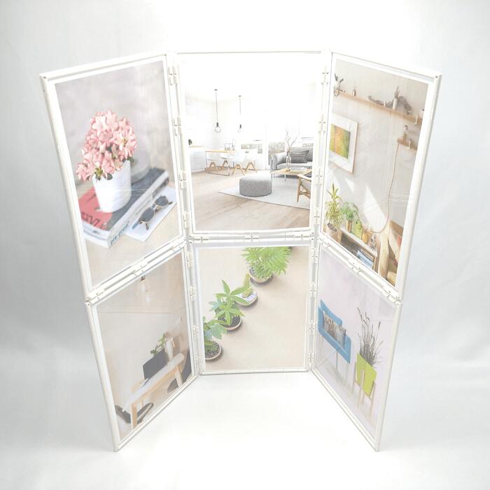 フォトフレーム 【A4サイズ 6面】組み立てキット フォトフレーム フォトスタンド 手作りキット 写真立て 縦置き 横置き 組み換え自由