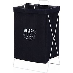 ランドリーバスケット/洗濯物ボックス デニム ネイビー 幅37cm 横型取手付き 綿素材 6個セット