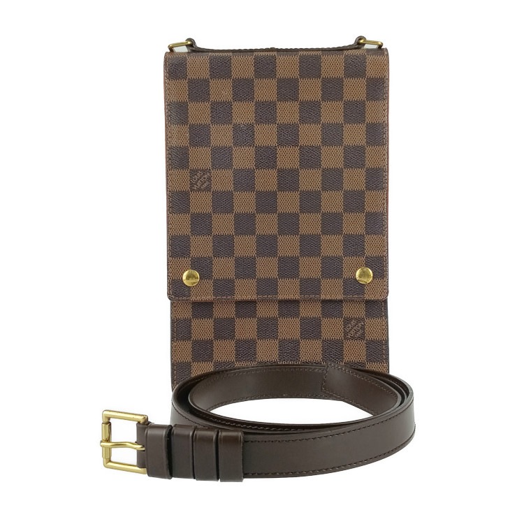 美品 LOUIS VUITTON ルイ ヴィトン ショルダーバッグ ポートベロー Ｎ45271 エベヌ ダミエ・キャンバス レザー ユニセックス クロスボディバッグ【本物保証】