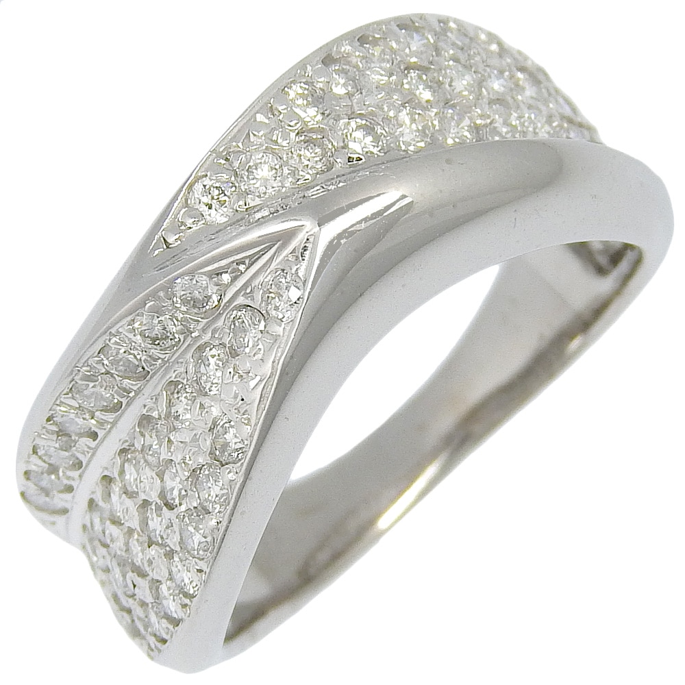 リング・指輪 K18ホワイトゴールド ダイヤモンド 12.5号 1.0 約6.2g レディース 中古品 Aランク