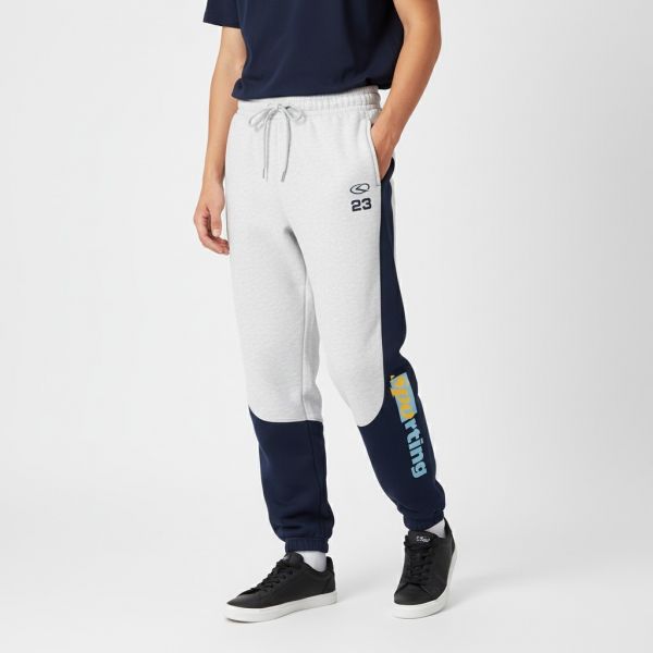 Sporty Color-Blocked Jogger Pants_Mélange Gray