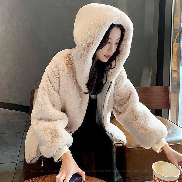 キルティング フード ファー ジップアップ ミンクファー 冬 女性ジャンパー ダウン アウター