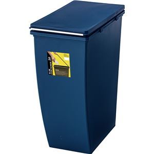 ゴミ箱 10個セット [ネイビー 20L] 20.3x38.4x43cm フタ付 『スリムコンテナ』