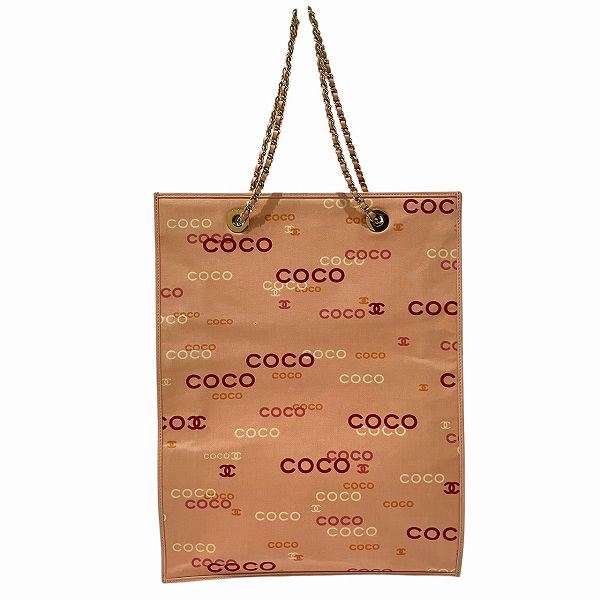 シャネル ココロゴマークプリント チェーン バッグ トートバッグ ハンドバッグ レディース【中古】