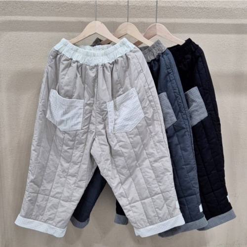 8부 여성 누빔 누비 항아리 바지 중년 솜바지 배기 통바지 PP287