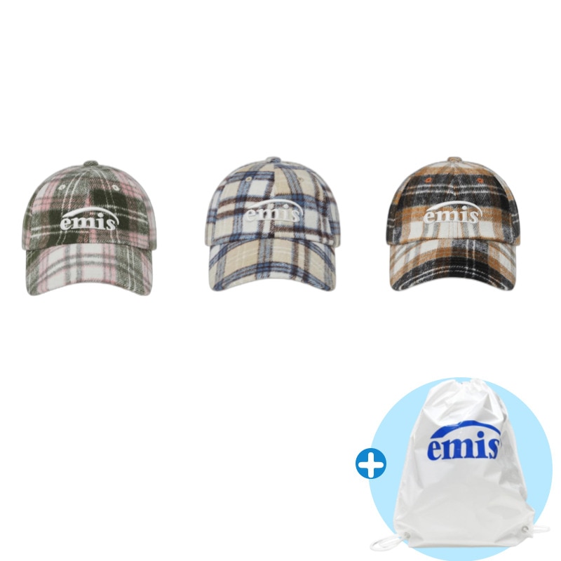 【emis】韓国人気★MULTI COLOR CHECK BALL CAP MULTI COLOR CHECK BALL CAP-PINK - EMIS