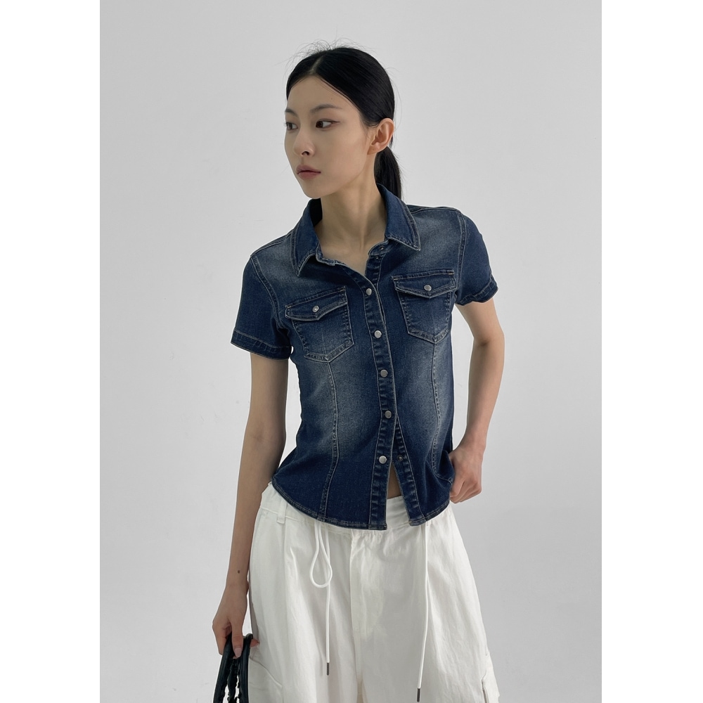 ブラックアップ [1000部販売] [MADE] ルペックスデニム半袖シャツ