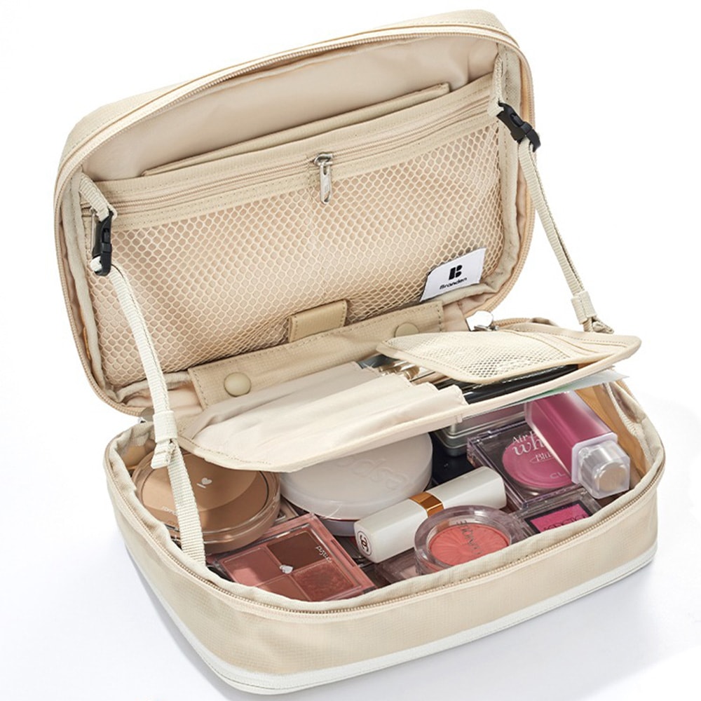 ビューティー ポーチ 1個（5カラー） / 拡張可能 大容量 化粧品 整理 保管 ポーチ 旅行 ポーチ ビューティー 小物 整理 韓国製作 ハンドメイド