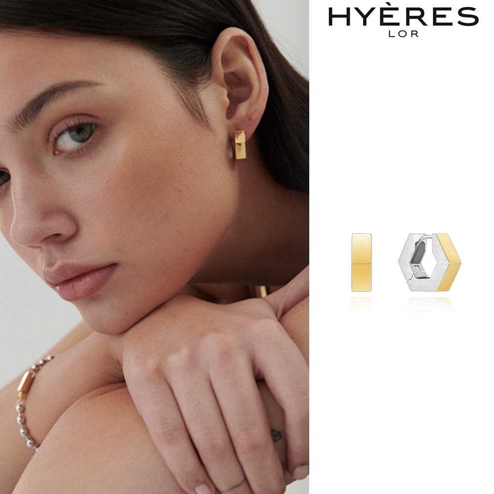 [HYERES LOR] H edition Silver (C) One touch earrings S